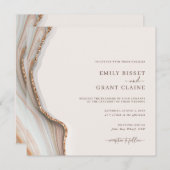 Stone Marble Agate Square Weddenschap Kaart (Voorkant / Achterkant)