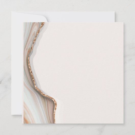 Stone Marble Agate Square Weddenschap Kaart (Achterkant)