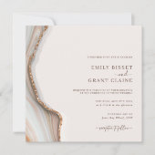 Stone Marble Agate Square Weddenschap Kaart (Voorkant)