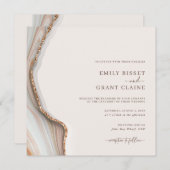 Stone Marble Agate Square Weddenschap Kaart (Voorkant / Achterkant)