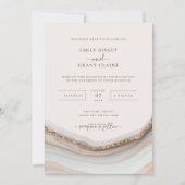 Stone Marble Agate Wedding Invitation Kaart (Voorkant)