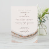 Stone Marble Agate Wedding Invitation Kaart (Staand voorkant)