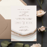 Stone Marble Agate Wedding Invitation Kaart<br><div class="desc">Deze aanpasbare trouwuitnodigingskaart is ontworpen om te coördineren met ons Collectie Natural Marble Agate en bevat een prachtige marmer agate structuur in natuurlijke kleur, gekoppeld aan hedendaagse tekst. Voor een meer geavanceerde aanpassing van dit ontwerp, bijvoorbeeld het wijzigen van de lay-out, het lettertype of de tekstgrootte, klikt u hierboven op...</div>
