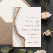 Stone Marble Agate Wedding Invitation Kaart