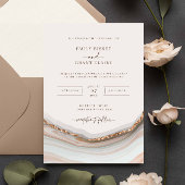 Stone Marble Agate Wedding Invitation Kaart