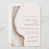 Stone Marble Agate Wedding Invitation Kaart (Voorkant)
