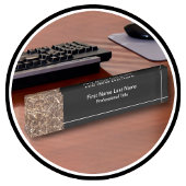 Stone Marble Look Monogram Professioneel Naambordje