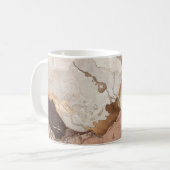 Stone Marble Print Beige and White Koffiemok (Voorkant links)