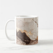 Stone Marble Print Beige and White Koffiemok (Links)