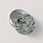 Stone Marbling with Turquoise Veins 1 1/4" Round Ronde Button 3,2 Cm (Voorkant /achterkant)