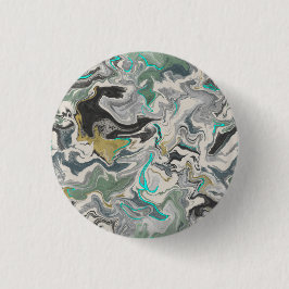 Stone Marbling with Turquoise Veins 1 1/4" Round Ronde Button 3,2 Cm