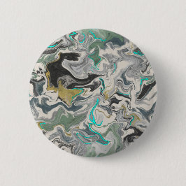 Stone Marbling with Turquoise Veins 2 1/4" Round Ronde Button 5,7 Cm
