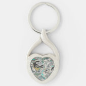 Stone Marbling with Turquoise Veins Heart Sleutelhanger (Voorkant)