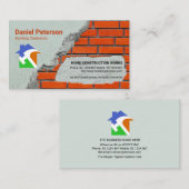 Stone Mason Brick Laying Construction Builder Visitekaartje (Voorkant / Achterkant)