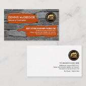Stone Masonry Brick Laying Builder Visitekaartje (Voorkant / Achterkant)