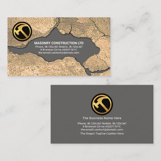 Stone Masonry Brick Laying Construction Handyman Visitekaartje (Voorkant / Achterkant)