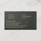 Stone Masonry Company Visitekaartje (Achterkant)