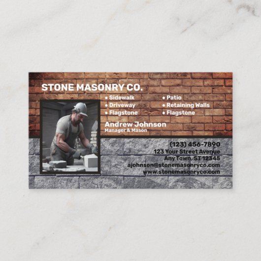 Stone Masonry Company Visitekaartje (Voorkant)