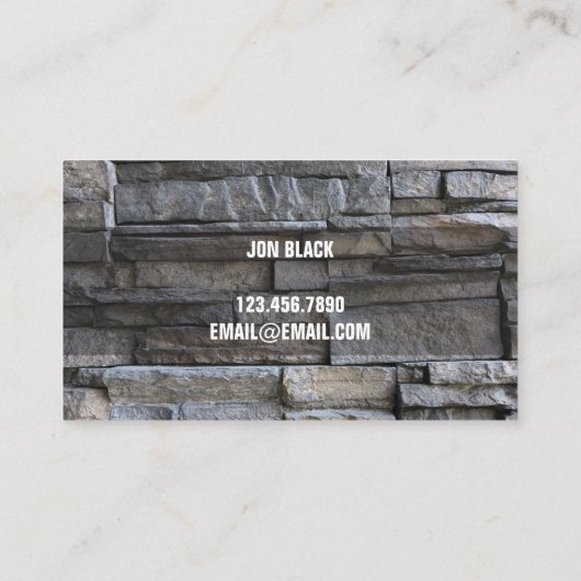 Stone Masonry Construction Visitekaartje (Achterkant)