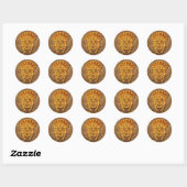 Stone Mayan Mask Ronde Sticker (Vel)