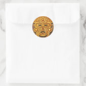 Stone Mayan Mask, vol Ronde Sticker (Tas)