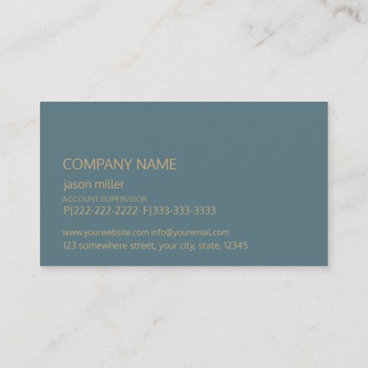 Stone Monogram Onyx Blue ID333 Visitekaartje (Achterkant)