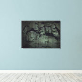 Stone Mountain Georgia Carving 's nachts Canvas Afdruk (Insitu (Houten vloer))