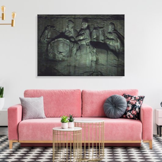 Stone Mountain Georgia Carving 's nachts Canvas Afdruk (Insitu (Woonkamer))