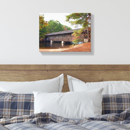 Stone Mountain Georgia Covered Bridge Canvas Afdruk (Insitu (Slaapkamer))