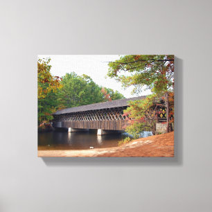 Stone Mountain Georgia Covered Bridge Canvas Afdruk