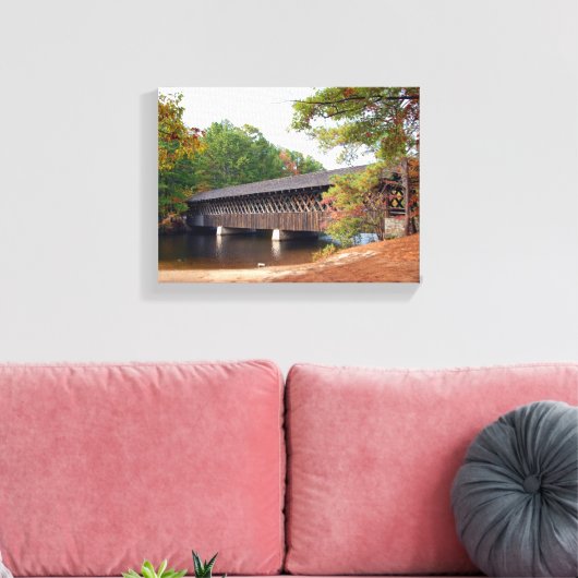 Stone Mountain Georgia Covered Bridge Canvas Afdruk (Insitu (Woonkamer))