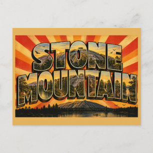 Stone Mountain Georgia Graniet Koepel Meer Kunst Briefkaart