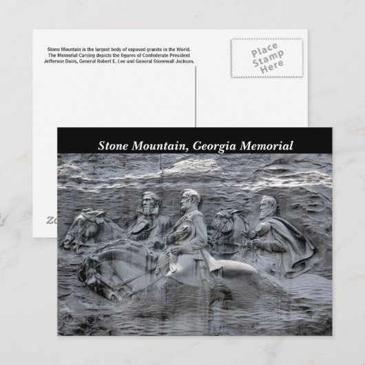 Stone Mountain Georgia Park Memorial Briefkaart (Voorkant / Achterkant)