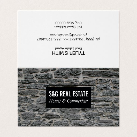 Stone muur visitekaartje (Buitenkant ongevouwen)