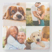 Stone Onderzetter 4 Foto Sjabloon Edge Print (Voorkant)