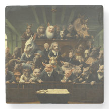 Stone Onderzetter - "Animal Congress"