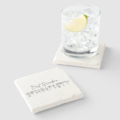 Stone Onderzetter Beste Grandma Wildflowers (Zijkant)