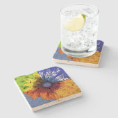 Stone Onderzetter "Daisy for All Seasons" (Zijkant)