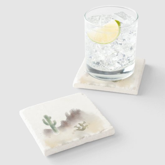 Stone Onderzetter Desert Scene (Zijkant)