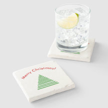 Stone Onderzetter - Gestileerde Boom met Gebogen T