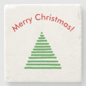 Stone Onderzetter - Gestileerde Boom met Gebogen T (Voorkant)