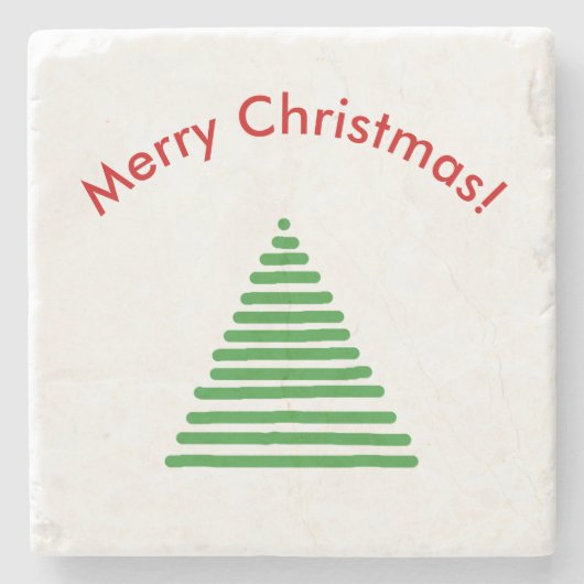 Stone Onderzetter - Gestileerde Boom met Gebogen T (Voorkant)