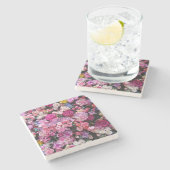 Stone onderzetter Love roos (Zijkant)