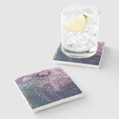 Stone Onderzetter met Johnson Abstract Artwork (Zijkant)