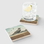 Stone Onderzetter Raven Standing Profile Design (Zijkant)