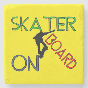 Stone Onderzetter - schaatser aan boord