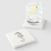 Stone Onderzetter-Seahorse Stenen Onderzetter (Zijkant)