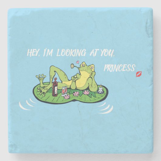 Stone Onderzetter Valentijnsdag Love Frog (Voorkant)