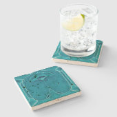 Stone Onderzetters Marble Art Nouveau (Zijkant)