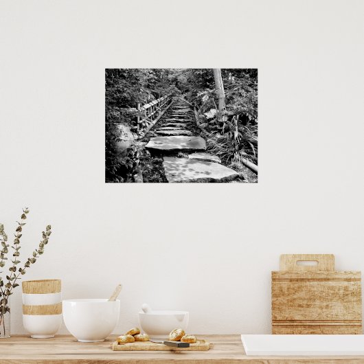 Stone pad in zwart-wit poster (Keuken)